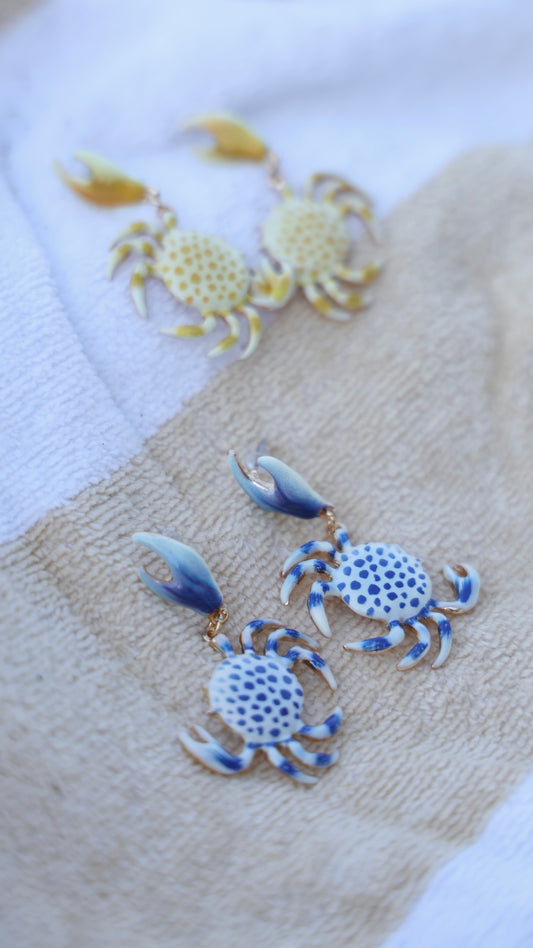 Brincos caranguejo azul